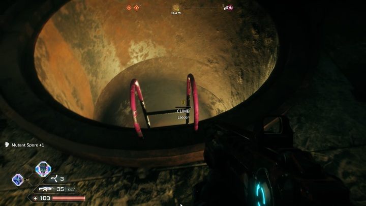 Gdy dotrzesz do otworu w ziemi zejdź po drabinie - Gniazda Miażdżycieli w lokacji Zrujnowany Szyb | Gniazda Miażdżycieli w Rage 2 - Rage 2 - poradnik do gry