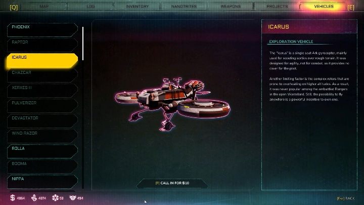 Wystarczy, że wejdziesz w menu i wybierzesz sekcję pojazdy - Jak przyzwać pojazd w Rage 2? - Rage 2 - poradnik do gry