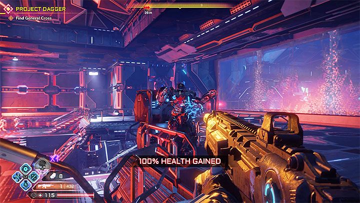 W pomieszczeniu, do którego wkroczysz po zjechaniu windą, czeka cię kolejna duża bitwa - Projekt Sztylet | Solucja gry Rage 2 - Rage 2 - poradnik do gry