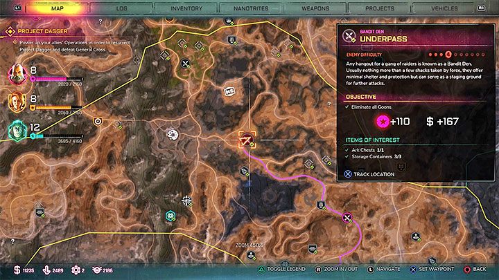 Dobrą lokacją do niszczenia pojazdów jest Podprzejście (Underbarrel) z obrazka - miejscówka ta jest w niewielkiej odległości na wschód od Gunbarrel - Lista trofeów w Rage 2 - Rage 2 - poradnik do gry