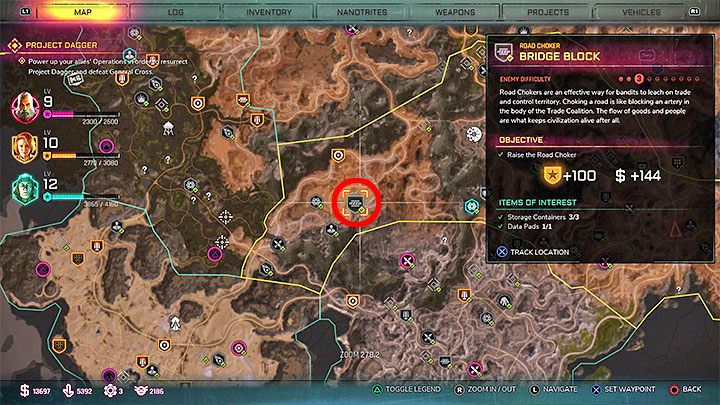 Na poszukiwania spycharki kołowej (Dumper Truck) wyrusz do pokazanej na obrazku lokacji Blokada mostu (Bridge Block) - Łyżką po łapkach | Trofeum w Rage 2 - Rage 2 - poradnik do gry