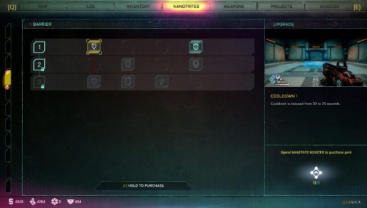 Odnawianie 1 (Cooldown 1) - czas odnowienia skraca do 25 sekund - Bariera - Nanotryty w Rage 2 - Rage 2 - poradnik do gry