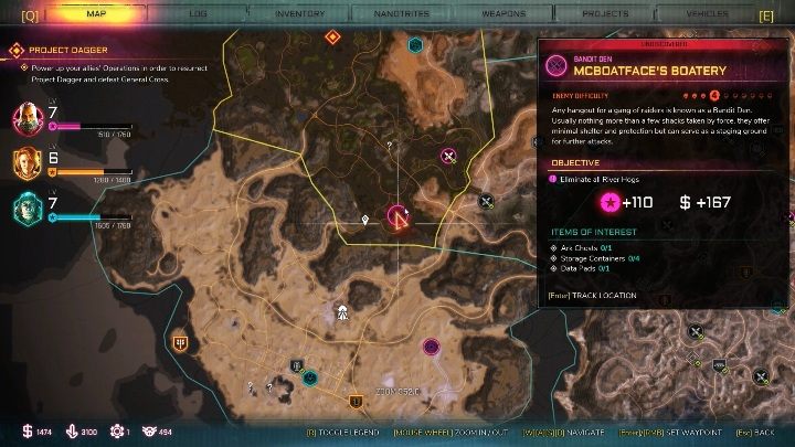 Tę kryjówkę bandytów znajdziesz w południowej części lokacji - Kryjówki bandytów w lokacji Bagna Sekreto | Rage 2 - Rage 2 - poradnik do gry