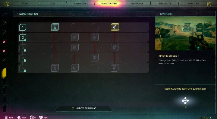 Absorpcja feltrytu 1 (Feltrite Absorption 1) - regeneracja zdrowia podczas zbierania feltrytu wzrasta o 20% - Do czego służy feltryt w Rage 2? - Rage 2 - poradnik do gry