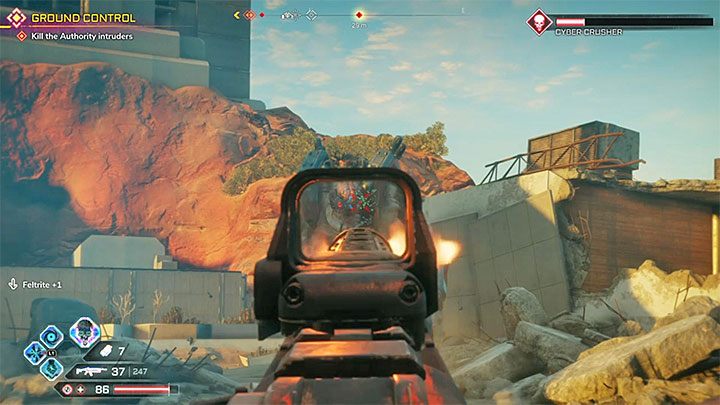 Druga część pojedynku rozpocznie się po tym jak boss straci część pancerza - Kontrola lotów | Solucja gry Rage 2 - Rage 2 - poradnik do gry