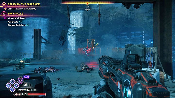 Celem podróży jest lokacja Bliźniacze kaskady (Twin Falls) będąca kryjówką bandytów (6 poziom wrogów) - Pod powierzchnią | Solucja gry Rage 2 - Rage 2 - poradnik do gry