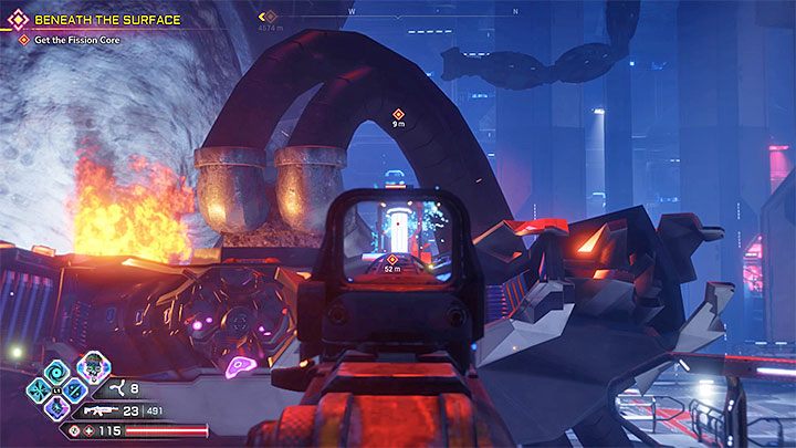 W kolejnej sali znajduje się poszukiwany rdzeń, ale nie możesz go od razu zabrać, bo otoczony jest laserami - Pod powierzchnią | Solucja gry Rage 2 - Rage 2 - poradnik do gry