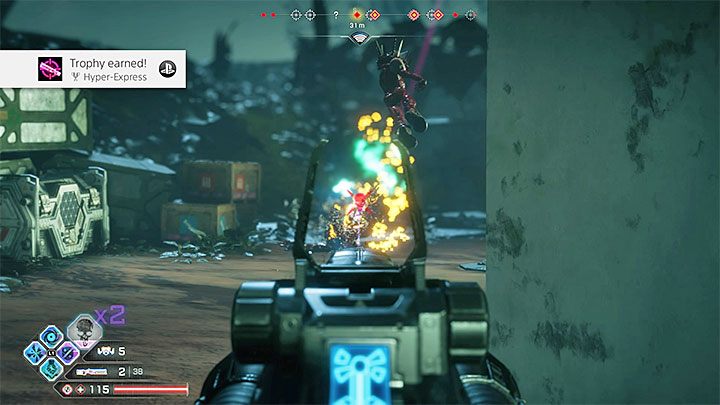 Ustaw się w takim miejscu żeby oba mutanty znajdowały się w jednej linii - Hiperekspres | Trofeum w Rage 2 - Rage 2 - poradnik do gry