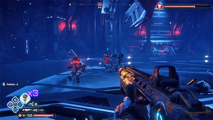 Po tym jak Cross straci około 1/3 paska zdrowia wbiegnie do centralnego pola siłowego - Generał Cross | Boss w Rage 2 - Rage 2 - poradnik do gry