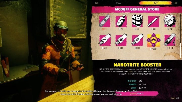 Dopalacz nanotrytowy kosztuje u handlarza 1000 dolarów - Główne kategorie lootu w grze Rage 2 - Rage 2 - poradnik do gry