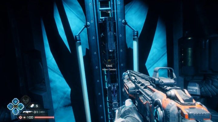 Po wejściu do Arki podejdź do centralnego stanowiska, z którego możesz wyjąć hiperdziałko (Hyber Cannon) - Hiperdziałko | Bronie w Rage 2 - Rage 2 - poradnik do gry