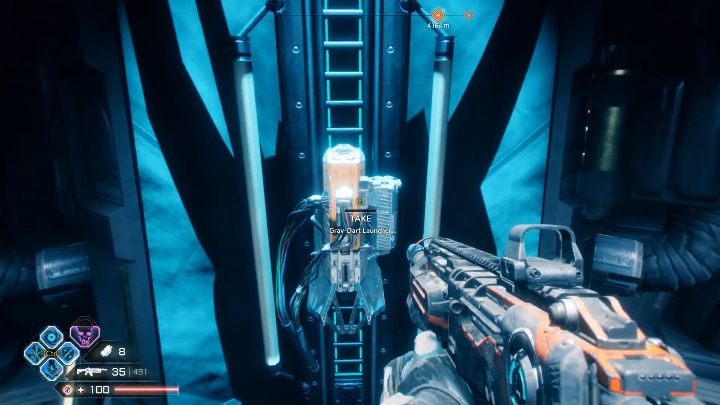 Po wejściu do Arki podejdź do centralnego stanowiska, z którego możesz wyjąć miotacz gwizdostrzałek (Grav-Dart Launcher) - Miotacz gwizdostrzałek | Bronie w Rage 2 - Rage 2 - poradnik do gry