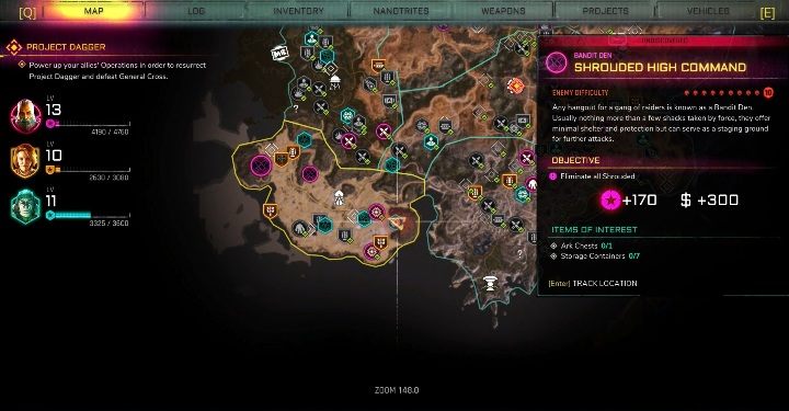 Tę kryjówkę bandytów znajdziesz na samym wschodzi lokacji, prawie przy końcu mapy - Kryjówki bandytów w lokacji Morze wydm | Rage 2 - Rage 2 - poradnik do gry