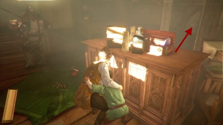 Potem poczekaj, aż sytuacja na klatce schodowej się uspokoi, a żołnierz odwróci się tyłem do schodów - A Plague Tale Innocence: Dziedzictwo rodu De Rune - solucja, opis przejścia - A Plague Tale Innocence - poradnik do gry