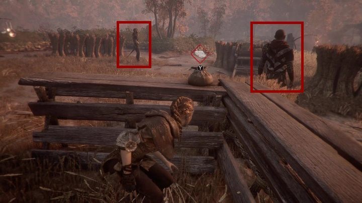 Potem ponownie będziesz musiał przekradać się przez trawę przy strażnikach patrolujących okolicę - A Plague Tale Innocence: Uczeń - solucja, opis przejścia - A Plague Tale Innocence - poradnik do gry