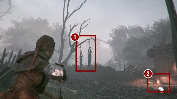 W jej środku znajduje się żołnierz - A Plague Tale Innocence: Czas kruków - solucja, opis przejścia - A Plague Tale Innocence - poradnik do gry