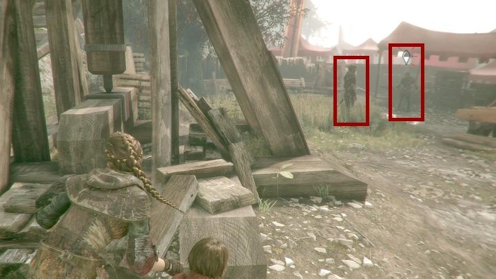 Potem udaj się w kierunki straganu z czerwonym zadaszeniem - A Plague Tale Innocence: Wybrakowany towar - solucja, opis przejścia - A Plague Tale Innocence - poradnik do gry
