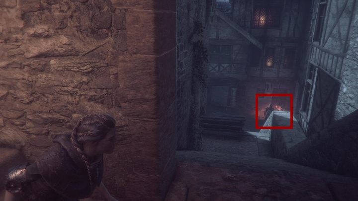 Podążając dalej zobaczysz dwóch strażników - A Plague Tale Innocence: W cieniu zamkowych murów - solucja, opis przejścia - A Plague Tale Innocence - poradnik do gry