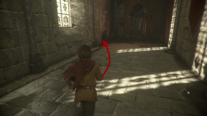 Trafisz do pomieszczenia, gdzie znajdziesz dwóch przeciwników - A Plague Tale Innocence: Więzy krwi - solucja, opis przejścia - A Plague Tale Innocence - poradnik do gry