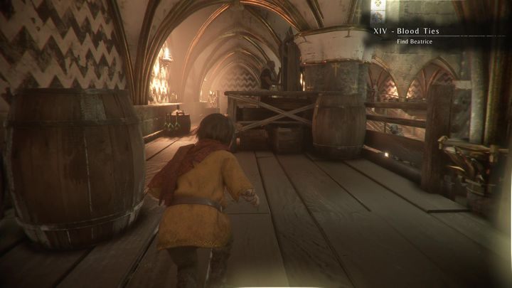 Następnie skręć w prawo, w kierunku kadzi - A Plague Tale Innocence: Więzy krwi - solucja, opis przejścia - A Plague Tale Innocence - poradnik do gry