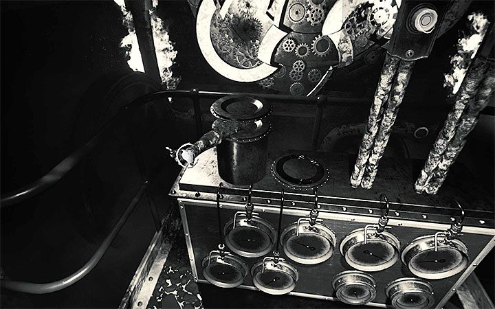 Twoim zadaniem jest poprawne dopasowanie trybików poprzez manipulowanie trzema obrotowymi mechanizmami - Zagadka z trybikami | Rozwiązanie zagadki w Layers of Fear 2 - Layers of Fear 2 - poradnik do gry