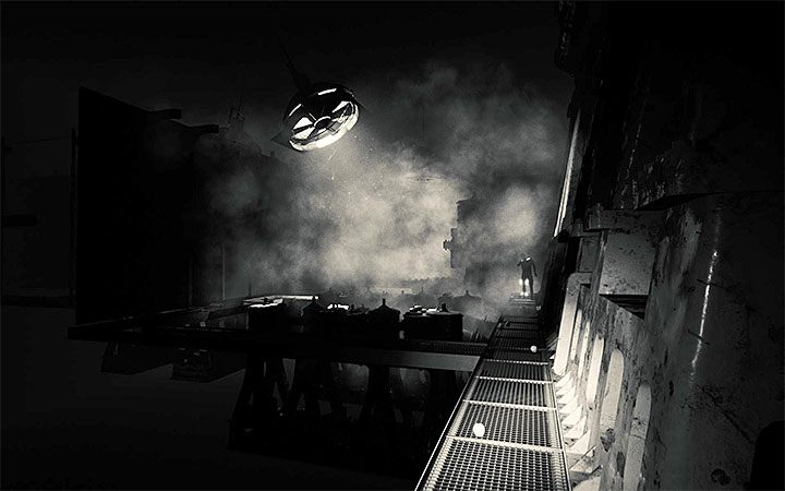 Przypilnuj się w lokacji z obrazka, bo na wprost od bohatera pojawi się potwór - Obszar z maszynami i zegarem | Solucja Layers of Fear 2 - Layers of Fear 2 - poradnik do gry