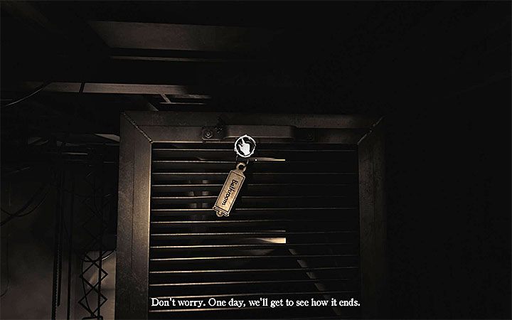 Tradycyjnie już rozpocznij od dotarcia do wejścia do szybu wentylacyjnego i ściągnięcia zawieszonego w tym miejscu klucza do łazienki (Bathroom) - Łazienka | Solucja Layers of Fear 2 - Layers of Fear 2 - poradnik do gry