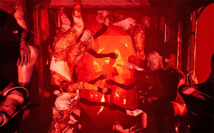 W jednym z kolejnych korytarzy wpadniesz na dłonie wystające ze ścian - Czerwone lokacje | Solucja Layers of Fear 2 - Layers of Fear 2 - poradnik do gry