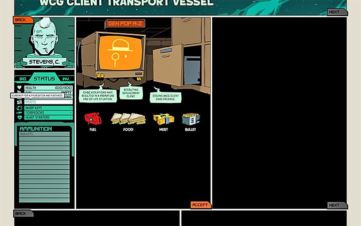 Warto dodać, że gra przydzieli ci trochę kredytów w momencie przejęcia kontroli nad nowym więźniem, czyli po tym jak zginie twoja poprzednia postać - Jak gromadzić kredyty i na co je wydawać w Void Bastards? - Void Bastards - poradnik do gry