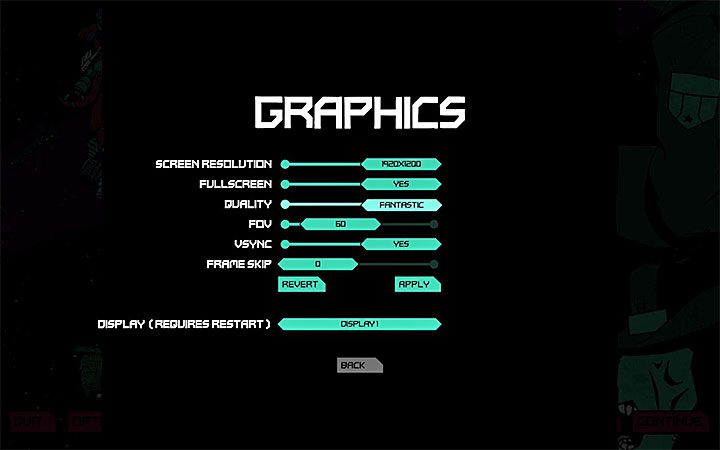 Na powyższym obrazku widoczne jest widoczne menu ustawień grafiki w wersji na komputery osobiste - Wymagania sprzętowe w Void Bastards - Void Bastards - poradnik do gry