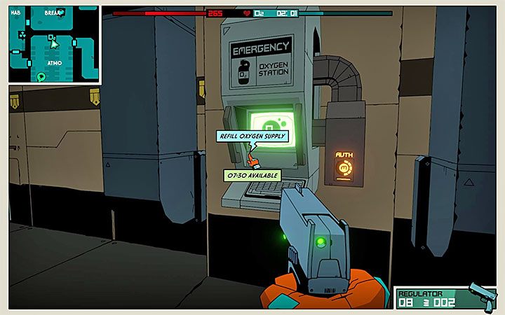 Po dotarciu do stacji z tlenem wejdź z nią w interakcję żeby odnowić zapasy tlenu do maksimum - Jak odnawiać i zwiększać zapasy tlenu w Void Bastards? - Void Bastards - poradnik do gry
