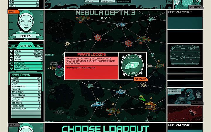 Ten wariant załączy się jeśli pozwoliłeś na to żeby statek piratów doleciał do twojego statku S - Jak radzić sobie z piratami w Void Bastards? - Void Bastards - poradnik do gry