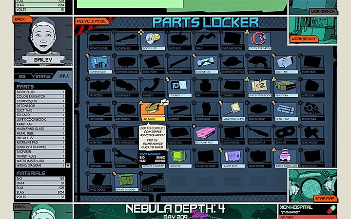 Materiałów do craftingu nie wykorzystuje się bezpośrednio do budowania nowych rzeczy - Crafting w Void Bastards - Void Bastards - poradnik do gry