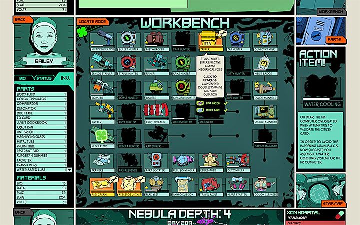 Do właściwego craftingu możesz przystąpić dopiero po zdobyciu części (dzięki wyprodukowaniu ich z materiałów lub dzięki odnalezieniu ich na wrogich statkach) - Crafting w Void Bastards - Void Bastards - poradnik do gry