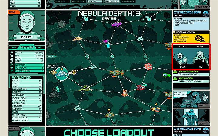 Przydatną mechaniką w Void Bastards jest to, że zawsze możesz dowiedzieć się o rodzajach przeciwników zanim jeszcze zdecydujesz się na dotarcie do wrogiego statku po to żeby na nim zadokować - Walka w Void Bastards - Void Bastards - poradnik do gry