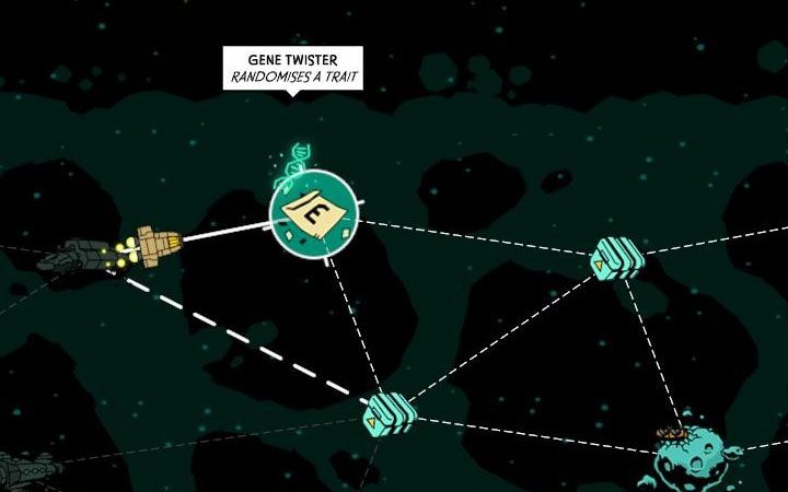 Ostatni sposób to wejście w interakcję z obiektem Gene Twister na mapie galaktyki - Cechy w Void Bastards - Void Bastards - poradnik do gry
