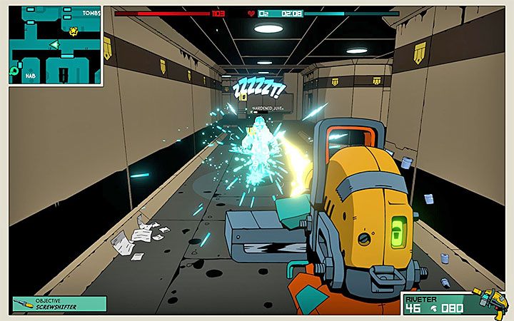 Riveter to broń wyróżniająca się tym, że możesz z jej użyciem prowadzić ciągły ogień - Najlepsze bronie i gadżety w Void Bastards - Void Bastards - poradnik do gry