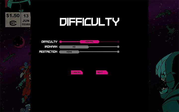 Rozpoczynając grę po raz pierwszy możesz wybrać tylko ogólny poziom trudności - Prolog | Opis przejścia kampanii w Void Bastards - Void Bastards - poradnik do gry