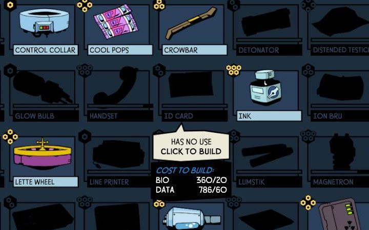 Drugi sposób zdobycia części to wyprodukowanie jej we własnym zakresie - Przedmioty fabularne (Action Items) | Opis przejścia kampanii w Void Bastards - Void Bastards - poradnik do gry