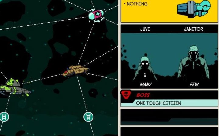 Gra może ostrzec cię o potencjalnym spotkaniu z bossem w opisie wrogiego statku na mapie mgławicy - przykładowy tego komunikat pokazuje obrazek - Jak poradzić sobie z bossem w Void Bastards? - Void Bastards - poradnik do gry