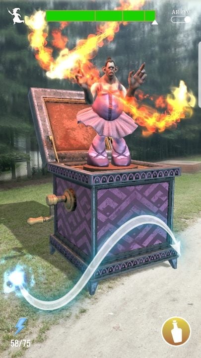 Po zmniejszeniu zagrożenia możesz rzucić zaklęcie - Jak łapać magiczne stworzenia w Harry Potter Wizards Unite? - Harry Potter Wizards Unite - poradnik do gry