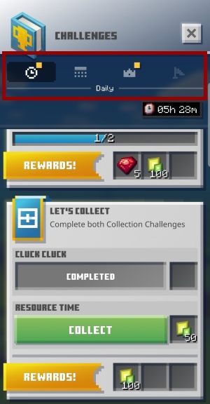 Swoje postępy możesz obserwować za pomocą specjalnego menu, które otworzysz z poziomu zakładki inne dostępnej w czasie zabawy w trybie mapy - Jak działa system wyzwań w Minecraft Earth? - Minecraft Earth - poradnik do gry