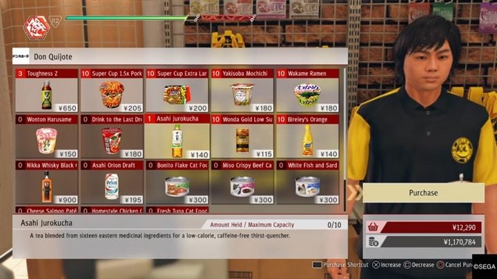 Gdy zrobisz trochę misji pobocznych będziesz miał sporo gotówki - warto kupować za nie przedmioty lecznicze: Tohughness Z, Staminan X i jedzenie takie jak: Oden, Sushi Set, Oden - Judgment: Porady na start - Judgment - poradnik do gry