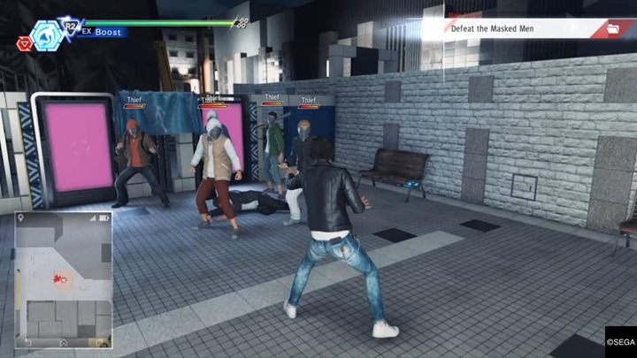 Idź do Teikaichi Alley, wejdź po drabinie na górę i pomów z fałszywym naśladowcą Jestera - Judgment: Rozdział 3 The Stickup - solucja, opis przejścia - Judgment - poradnik do gry