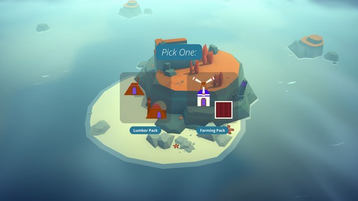 Na starcie otrzymujemy 2 zestawy budynków do wyboru, drwal (Lumber Pack) lub farmer (Farming Pack) - Islanders krok po kroku - porady i jak zacząć? - Islanders - poradnik do gry