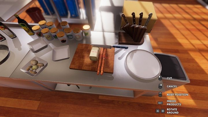 Tryb dokładnej manipulacji pozwala Ci dokładnie ułożyć składniki by proces krojenia był szybki i sprawny. - Tryb dokładnej manipulacji i krojenia w Cooking Simulator - Cooking Simulator - poradnik do gry
