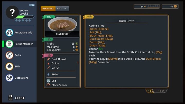 ....a tak sam podgląd przepisu przed zakupem. - Odblokowywanie i ulepszanie receptur | Mechaniki gry w Cooking Simulator - Cooking Simulator - poradnik do gry