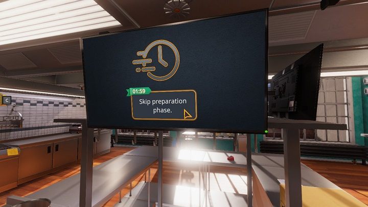 zaczynamy w całkowicie sprawnej kuchni podczas fazy przygotowań pierwszego dnia, co daje nam jedynie kilka minut na przygotowanie sobie stanowiska pracy i rozkładu wszystkich fantów - Początek kariery - jak ją zacząć w Cooking Simulator? - Cooking Simulator - poradnik do gry