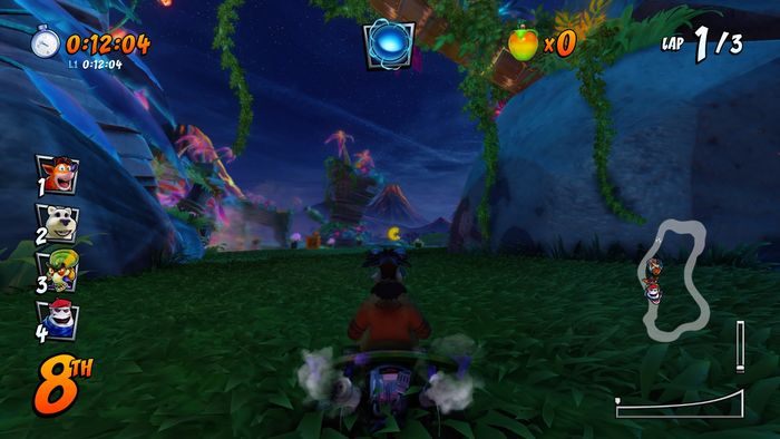 Litera T znajduje się za rampą w tym miejscu - Tryb CTR Challenge - Crash Nitro Cart w Crash Team Racing Nitro Fueled - Crash Team Racing Nitro-Fueled - poradnik do gry