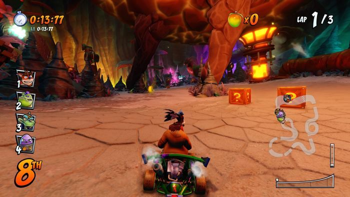 Litera T znajduje się po serii wyskoczni - Tryb CTR Challenge - Crash Nitro Cart w Crash Team Racing Nitro Fueled - Crash Team Racing Nitro-Fueled - poradnik do gry